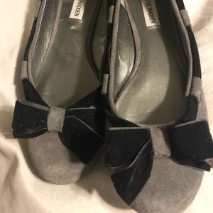 Grey & black flats